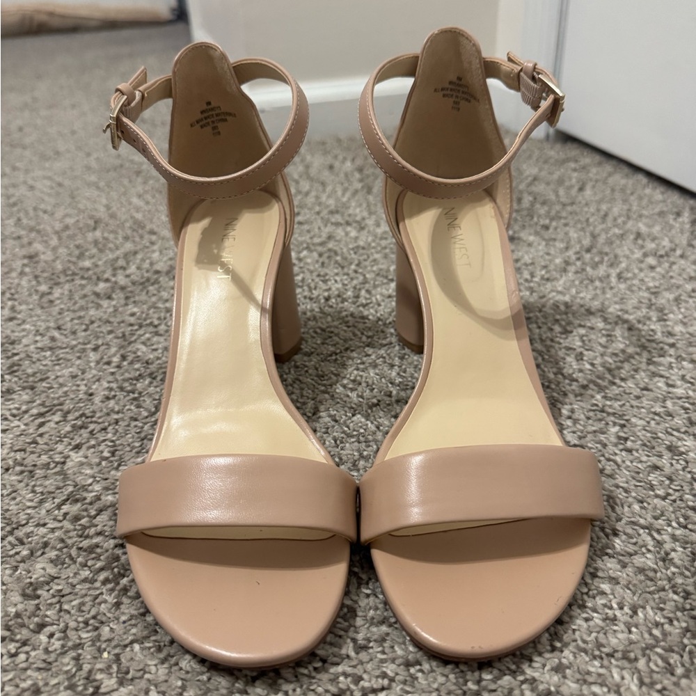 Elegant Tan Ankle Strap Heels